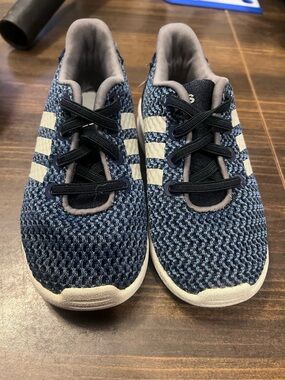 adidas Kids Navy and White Knit Sneakers